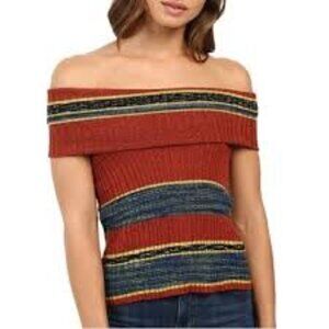 Free People Carly Off The Shoulder Ribbed Sleeveless Knit Top Women's S